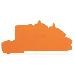 End/Intermediate plate, 0.8 mm, orange for terminal block, 2203-7692