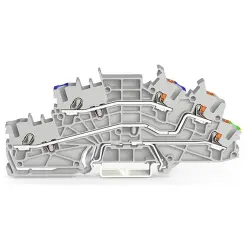 Installation terminal block, spring-clamp connection, 0.25-4.0 mm², 3 pole, 24 A, 4 kV, gray, 2203-6546