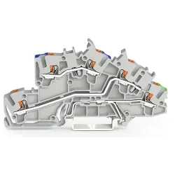 Installation terminal block, spring-clamp connection, 0.25-4.0 mm², 3 pole, 24 A, 4 kV, gray, 2203-7646
