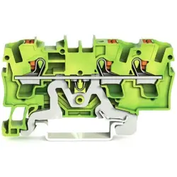 3-wire protective earth terminal, spring-clamp connection, 0.5-6.0 mm², 1 pole, yellow/green, 2204-1307