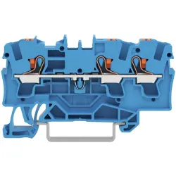 3-wire feed-through terminal, spring-clamp connection, 0.5-6.0 mm², 1 pole, 32 A, 8 kV, blue, 2204-1304