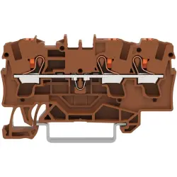 3-wire feed-through terminal, spring-clamp connection, 0.5-6.0 mm², 1 pole, 32 A, 8 kV, brown, 2204-1301/000-014