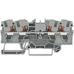 4-wire feed-through terminal, spring-clamp connection, 0.5-6.0 mm², 1 pole, 32 A, 8 kV, gray, 2204-1401