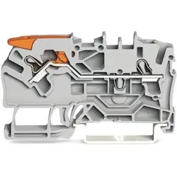 2-wire feed-through terminal, spring-clamp connection, 0.25-4.0 mm², 1 pole, 24 A, 8 kV, gray, 2102-1201