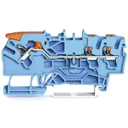 3-wire feed-through terminal, spring-clamp connection, 0.25-4.0 mm², 1 pole, 24 A, 8 kV, blue, 2102-5304