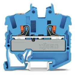 2 wire mini through terminal, spring-clamp connection, 0.25-4.0 mm², 1 pole, 24 A, 8 kV, blue, 2252-1204