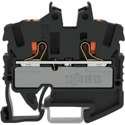2 wire mini through terminal, spring-clamp connection, 0.25-4.0 mm², 1 pole, 24 A, 8 kV, black, 2252-1205