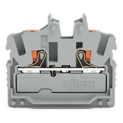 2 wire mini through terminal, spring-clamp connection, 0.25-4.0 mm², 1 pole, 24 A, 8 kV, gray, 2252-321