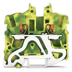 2 wire mini protective earth terminal block, spring-clamp connection, 0.25-4.0 mm², 1 pole, yellow/green, 2252-1207