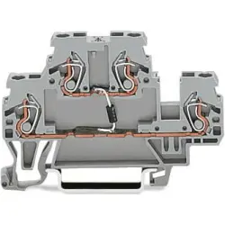 Double-decker component terminal with resistor 1K0, cage clamp, 0.08-2.5 mm², 2 pole, 4 kV, gray, 870-540/281-509