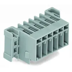 Pin header, 10 pole, pitch 5 mm, angled, gray, 769-670/003-000