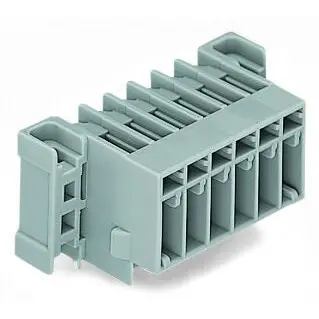 Pin header, 10 pole, pitch 5 mm, angled, gray, 769-670/003-000 - 1
