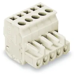 Female connector, 6 pole, pitch 5 mm, angled, light gray, 722-206/026-000