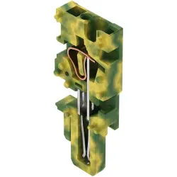 Female connector, 1 pole, pitch 5 mm, straight, green-yellow, 769-502/000-016