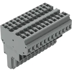 Female connector, 12 pole, pitch 5 mm, straight, gray, 769-132