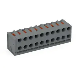 Female connector, 10 pole, pitch 3.5 mm, gray, 252-310