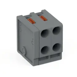 Female connector, 2 pole, pitch 3.5 mm, gray, 252-302