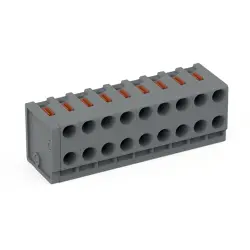 Female connector, 9 pole, pitch 3.5 mm, gray, 252-309