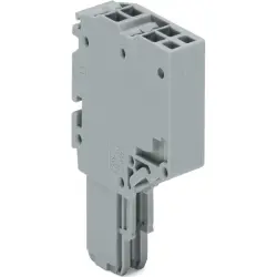 2-wire female connector, spring-clamp connection, 0.14-1.5 mm², 2 pole, 13.5 A, 6 kV, gray, 2020-202