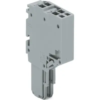 2-wire female connector, spring-clamp connection, 0.14-1.5 mm², 2 pole, 13.5 A, 6 kV, gray, 2020-202 - 1