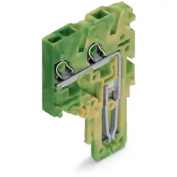 2-wire female connector, spring-clamp connection, 0.14-1.5 mm², 1 pole, 13.5 A, 6 kV, yellow/green, 2020-287