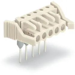 Female connector, 8 pole, pitch 5 mm, angled, light gray, 722-238/005-000/039-000