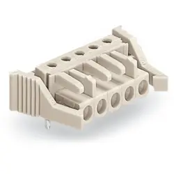 Female connector, 9 pole, pitch 5 mm, angled, light gray, 722-239/039-000