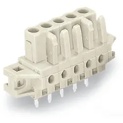 Female connector, 16 pole, pitch 5 mm, straight, light gray, 722-146/031-000