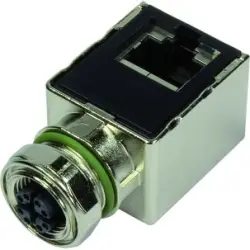 Adapter, M12 (8 pole, socket) to RJ45 (8 pole, socket), angled, 21033814800
