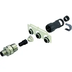 Plug, M12, 5 pole, crimp connection, screw locking, straight, 21038121511