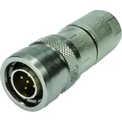 Plug, M12, 5 pole, crimp connection, push pull, straight, 21038211530