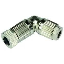 Jack, M12, 5 pole, crimp connection, screw locking, angled, 21038224505