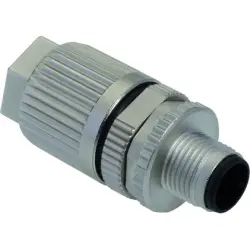 Plug, M12, 5 pole, crimp connection, screw locking, straight, 21038411505