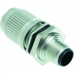 Plug, M12, 5 pole, crimp connection, screw locking, straight, 21038411525