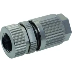 Jack, M12, 5 pole, crimp connection, screw locking, straight, 21038412505