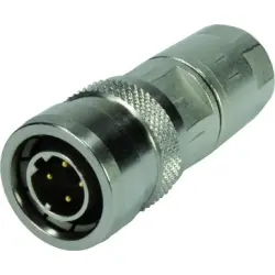 Plug, M12, 4 pole, crimp connection, push pull, straight, 21038811430