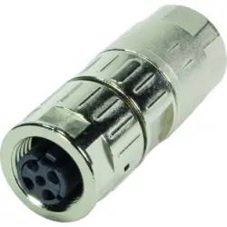 Jack, M12, 4 pole, crimp connection, screw locking, straight, 21038812405