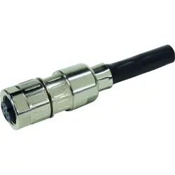 Jack, M12, 4 pole, crimp connection, screw locking, straight, 21038812412