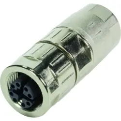 Jack, M12, 8 pole, crimp connection, screw locking, straight, 21038812805