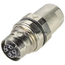 Jack, M12, 8 pole, crimp connection, screw locking, straight, 21038812825