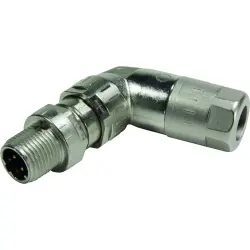 Plug, M12, 8 pole, crimp connection, screw locking, angled, 21038813805