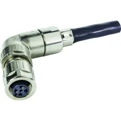Jack, M12, 4 pole, crimp connection, screw locking, angled, 21038814411