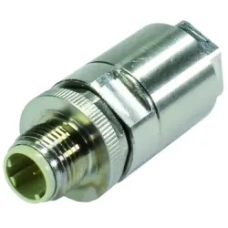 Plug, M12, 4 pole, crimp connection, screw locking, straight, 21038821435
