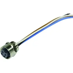 Panel socket, M12, 4 pole, screw locking, straight, 21043162401