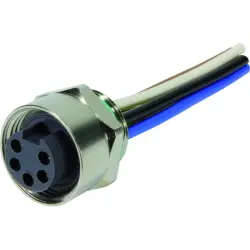 Panel socket, M12, 4 pole, screw locking, straight, 21043162501