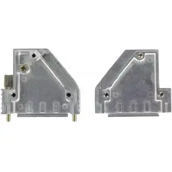 D-Sub connector housing, size: 2 (DA), angled 40°, zinc die casting, silver, 61030010014