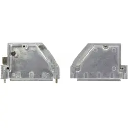 D-Sub connector housing, size: 3 (DB), angled 40°, zinc die casting, silver, 61030010015