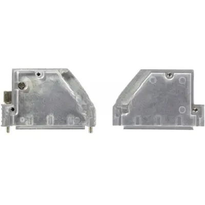D-Sub connector housing, size: 3 (DB), angled 40°, zinc die casting, silver, 61030010015 - 1