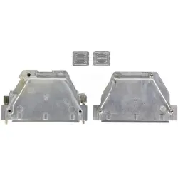 D-Sub connector housing, size: 4 (DC), straight 180°, angled 40°, zinc die casting, silver, 61030010018