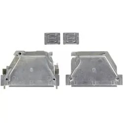 D-Sub connector housing, size: 5 (DD), straight 180°, angled 40°, zinc die casting, silver, 61030010019